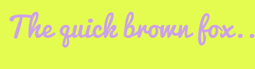 Image with Font Color CCA1EB and Background Color E4FC4F
